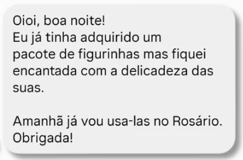 Mensagem de uma cliente do Toque de Céu
