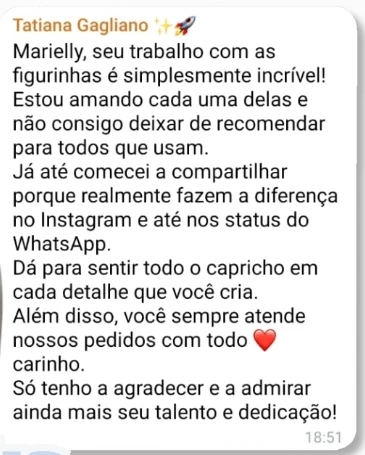 Mensagem de uma cliente do Toque de Céu