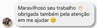 Mensagem de uma cliente do Toque de Céu