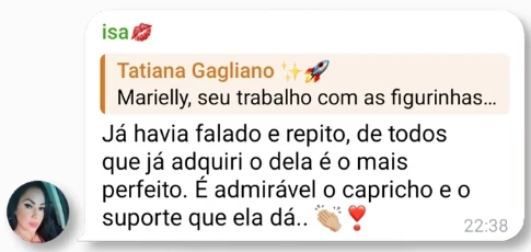Mensagem de uma cliente do Toque de Céu