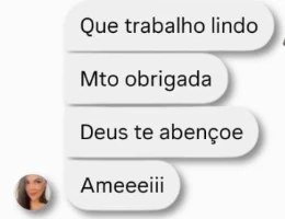 Mensagem de uma cliente do Toque de Céu